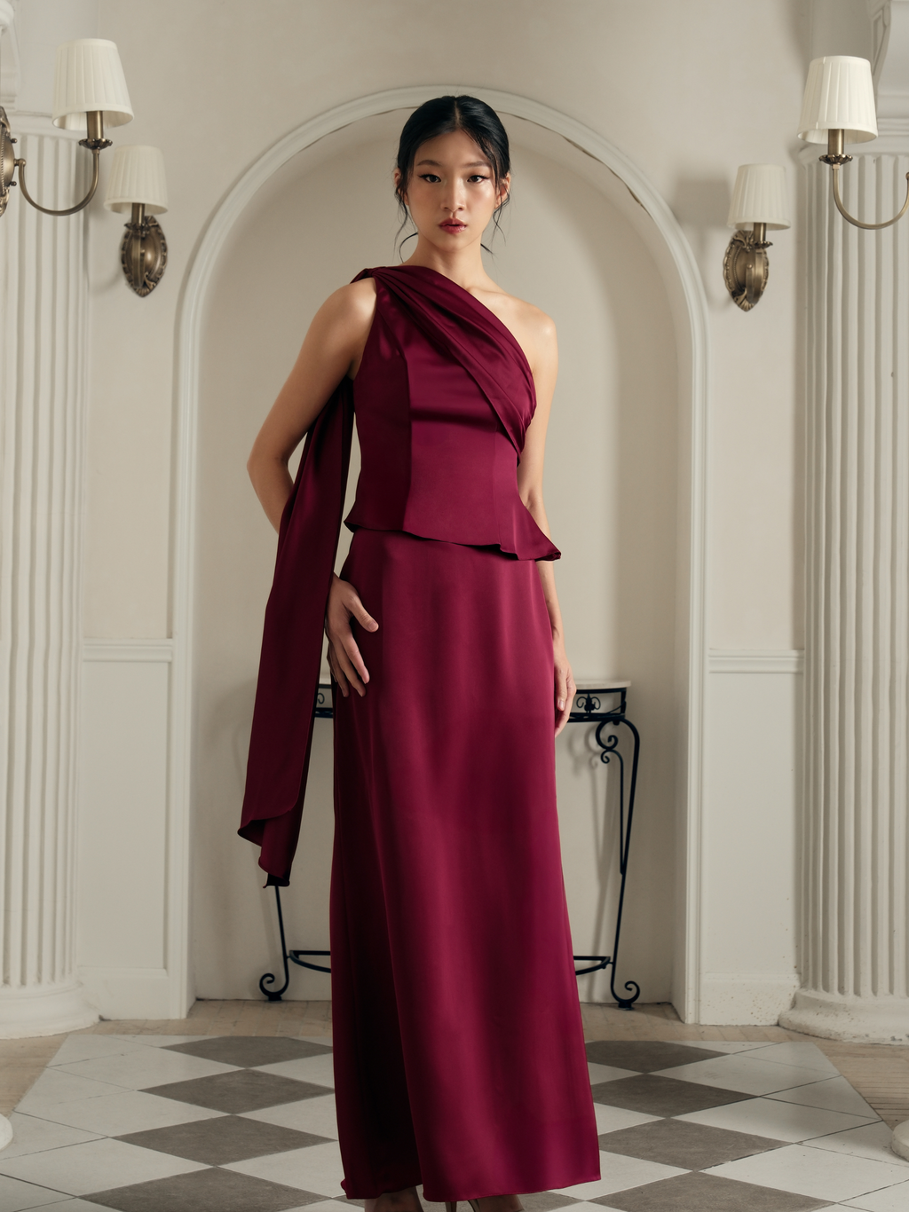 Fit & Flare Skirt - Bordeaux Red (Pre-Order)