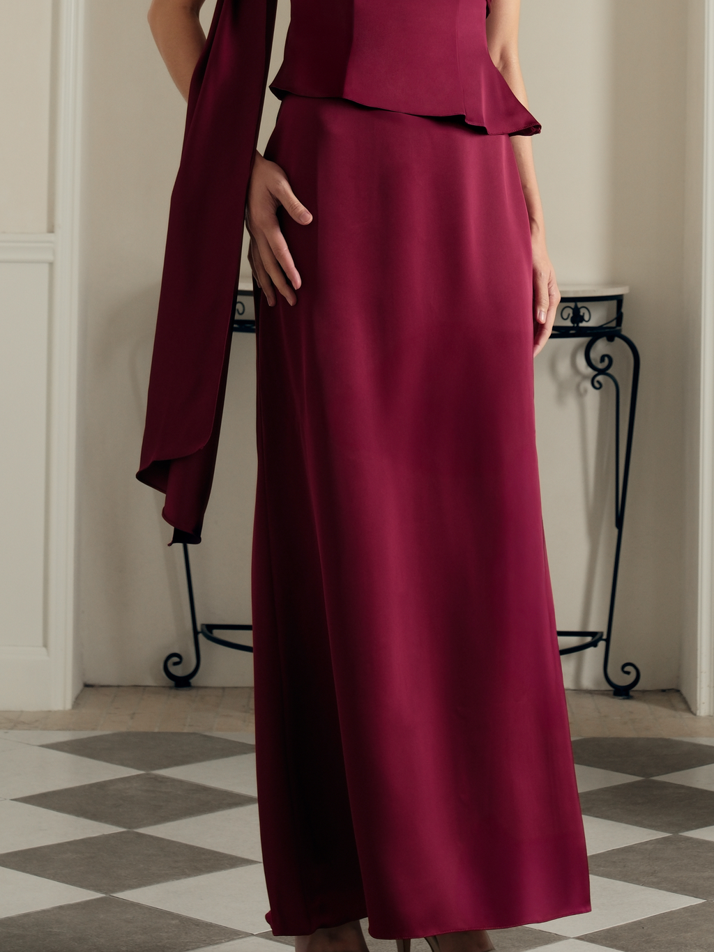 Fit & Flare Skirt - Bordeaux Red (Pre-Order)